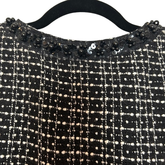 Fenn Wright Manson Black/White Tweed Open Front Blazer w/Beaded & Sequin Accent - Picture 8 of 12